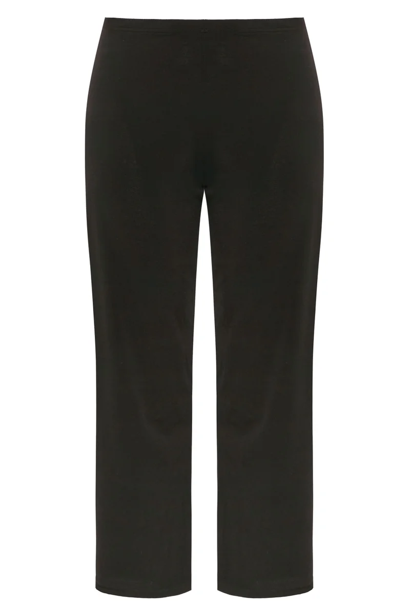 سالي طويلة وطويلة YOURS BESTSELLER Curve Black Pull On Ribbed Bootcut Stretch Trousers